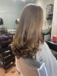 Snippers and Clippers hair salon women’s haircut detail