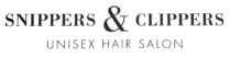 Logo for Snippers and Clippers hair salon, in Lyminge